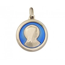 Médaille en argent émaillé - Vierge 20mm