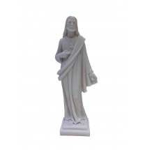 STATUE ALBATRE 27CM - Sacré Coeur de Jésus